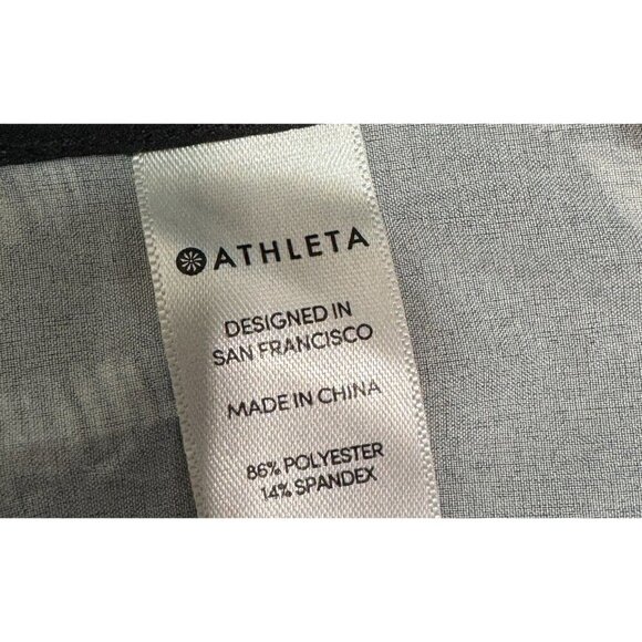 Althleta Sz S Black Floral Print Ribbed Shell Zephyr Tank Top Black UPF 50+ - Picture 9 of 10